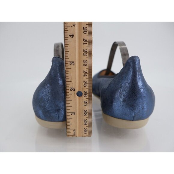 Wolky Ballet Flats Blue Metallic Leather Slip On Shoes Comfy Casual Size 38 7 - Picture 6 of 10